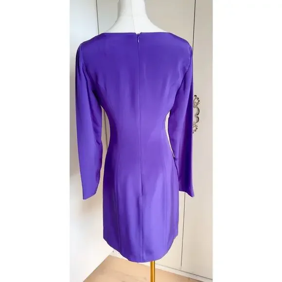 Vintage 90s Hugo Buscati Collection Silk Shift Dress Size 4 Mini Party NWT - Picture 3 of 8